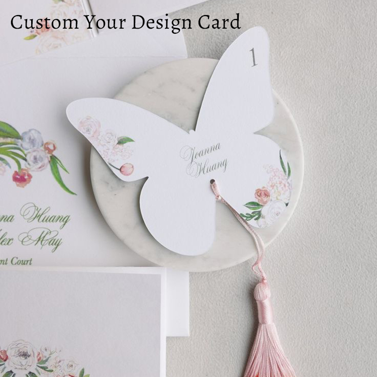 Wedding Supply Business - Menu papillon élégant personnalisé, Invitation de