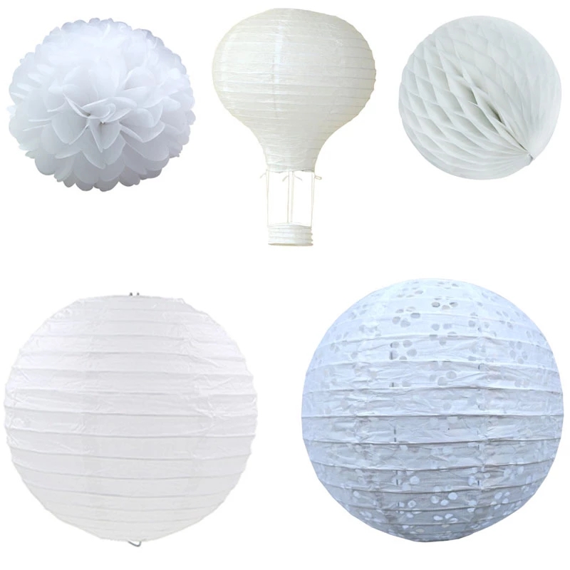 Wedding Event Supply - Lanternes chinoises en papier blanc, boule