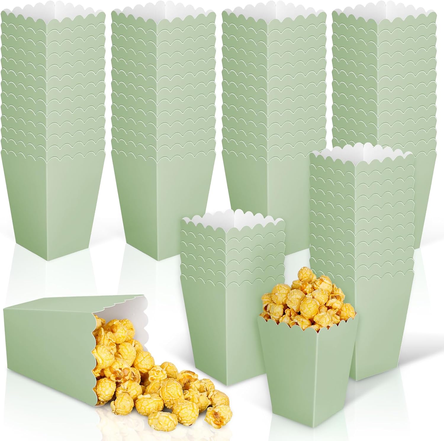 Wedding Supply.Box - Mini boîtes à pop-corn vert sauge,