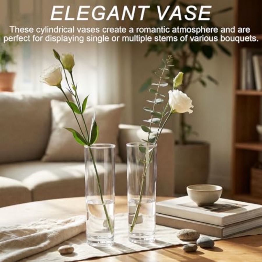 48 vases cylindriques en acryl - Centerpiece Vase Tall avis et prix