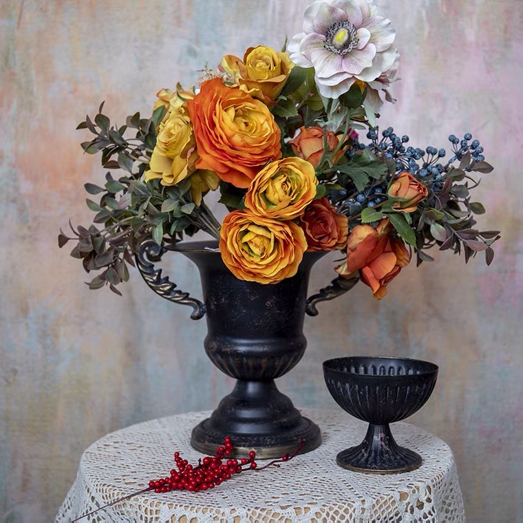 Vase sur pied en métal vintage - Centerpiece Vase Tall avis et prix